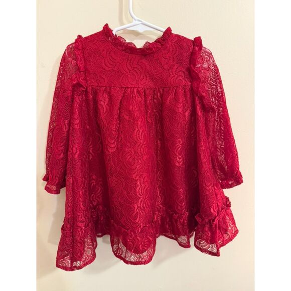 2T Red Lace Holiday Dress - Picture 1 of 3